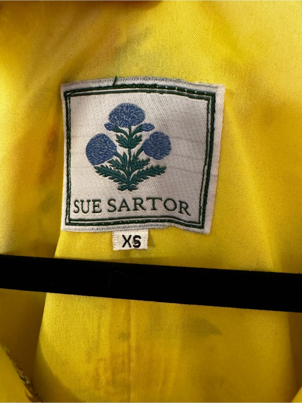 Sue Sartor Ashford Mini Dress XS Yellow Floral Silk Chiffon Boho Luxury UEC - Picture 5 of 9